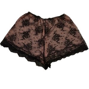 Black Lace and Pink Sleeping Lounge Shorts size M